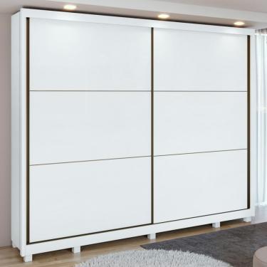 Imagem de Guarda Roupa Casal com Pés 2 Portas 6 Gavetas Toronto Lopas - Branco