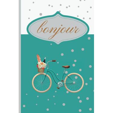 Imagem de Journal: Bon Jour Paris bicycle themed Notebook Blank Lined Pages