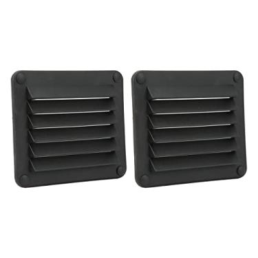 Imagem de Parede lateral retangular de ventilação, saída de ar fácil de usar, resistente à oxidação para ventilar (preto)
