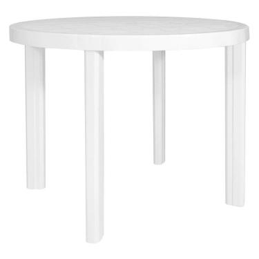Imagem de Mesa Redonda De Plástico Para 4 Cadeiras Branca