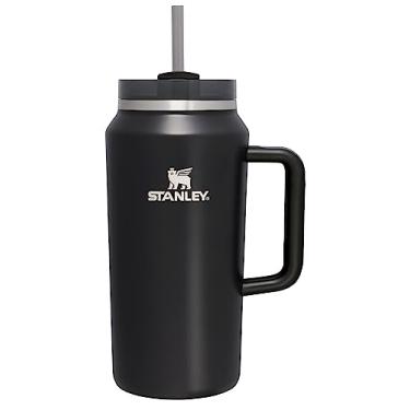 Imagem de Stanley Copo Quencher H2.0 com alça e canudo 1,8 g | Tampa Flowstate de 3 posições | Grande capacidade para viagens e esportes | Copo de aço inoxidável isolado | Livre de BPA | Brilho preto