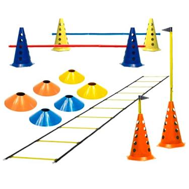Imagem de 6 Cones Furados Com Barreiras + 6 Pratos + Escada Funcional