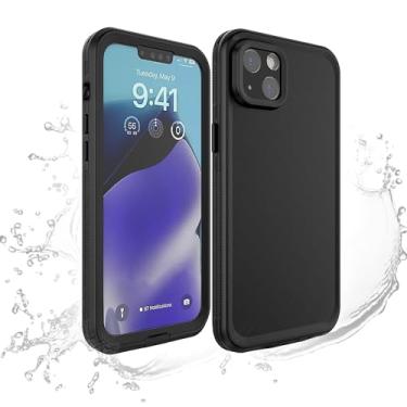 Imagem de PuRoxx Capa à prova d'água para iPhone 15 Pro Max/15 Pro/15 Plus/15, capa protetora de corpo inteiro testada em queda de grau militar, suporta carregamento sem fio, preta, 15 Plus