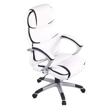 Imagem de Cadeira de escritório Cadeira giratória de couro pu com encosto alto e branca lofty ambition