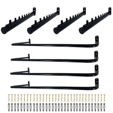 Imagem de Kit Quatro Cabideiros + Araras Rt Cabideiros Fixo De Parede Closet Organizado