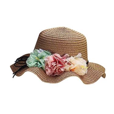 Imagem de Chapéu de sol infantil meninas verão novo chapéu de sol chapéu de verão princesa boné de praia bebê boné de beisebol infantil, Caqui, One Size