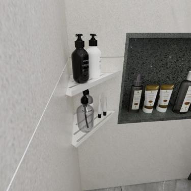 Imagem de Kit 2 Porta Shampoo Sabonete Suporte Canto Parede Banheiro - Belo Lar