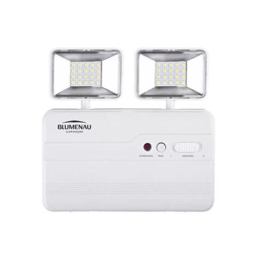Imagem de Luminária De Emergência Bloco Autônomo Led Blumenau 2 Faróis 5w Bivolt