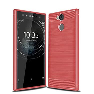 Imagem de Capa para Sony Xperia XA2 Ultra, capa de material de fibra de carbono, suave antiderrapante, macia, anti-impressões digitais, capa totalmente protetora para Sony Xperia XA2 Ultra