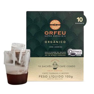 Imagem de Orfeu Café Orgânico Drip Coffee, 100% Arabica, Torra Média, 10 sachet, 100g