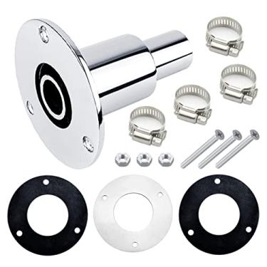 Imagem de LEQMG Calefator a diesel, revestimento de exaustão do casco, aço inoxidável 316 de grau marítimo, adequado para ferragens de soquete de tubo de 24 mm/0,94" (reto)