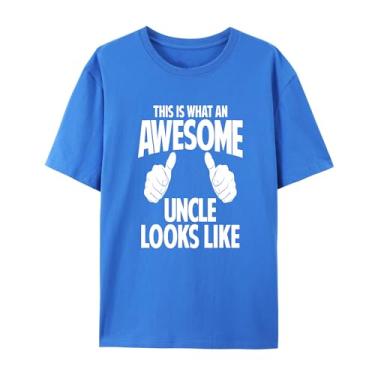 Imagem de Camiseta masculina sarcástica engraçada This is What an Awesome Uncle Looks Like, camiseta de humor, Azul, 4G