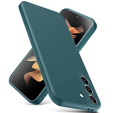 Imagem de YSLBWLE Capa para Samsung Galaxy S21 FE, capa fina de silicone líquido, à prova de choque, capa fina para celular Galaxy S21 FE, capa protetora de câmera de corpo inteiro - verde 2-s21 fe-05