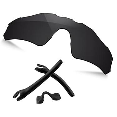 Imagem de TRUSHELL Lentes de reposição polarizadas | Kits de borracha para óculos de sol Oakley Radar EV Advancer OO9442 preto escuro - polarizado