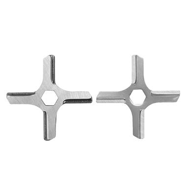 Imagem de Pacote com 2 lâminas de moedor de carne de aço inoxidável, cortador de facas de substituição para Krups