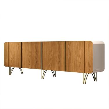 Imagem de Aparador Buffet para Sala de Estar Lotus 220 cm H01 Off White - Cinamomo Clique Chique