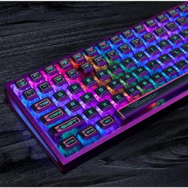 Imagem de REDQIN Pudding Keycaps PBT Teclas Shine Through Keycaps ASA Profile Conjunto de 117 teclas personalizadas conjunto de teclas universal compatível com teclado ROG Azoth/Scope II (terminal binário -