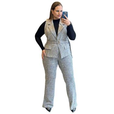 Imagem de Conjunto Feminino Plus Size Tweed