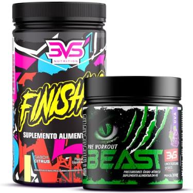Imagem de 3VS Nutrition Combo Pré Treino Beast Sabor Uva 300g + Finisher Intra/Pós Treino Sabor Citrus 300g