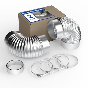 Imagem de Wintcomfort Cotovelo de ventilação de secadora de 90 graus OD de 10 cm, conector de tubo de ventilação de cotovelo galvanizado, cotovelo ajustável para espaço apertado, duto HVAC, ventilação de ar de