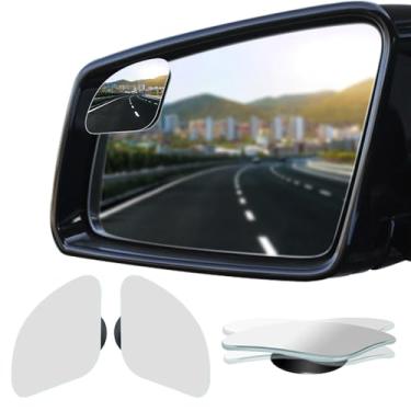 Imagem de Ampper Espelho de ponto cego, vidro HD sem moldura convexo grande angular vara no espelho cego retrovisor para espelho lateral de carro ponto cego (ventilador, pequeno, pacote com 2)