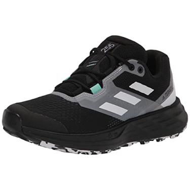 Imagem de adidas Tênis de corrida feminino Terrex Two Flow Trail, Núcleo preto/branco cristal/menta transparente, 11