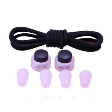 Imagem de No Tie Shoelaces Rubber Band For Shoes Round Elastic Laces Sneakers Lazy Sport Laces Without Binding Shoestrings(Black)