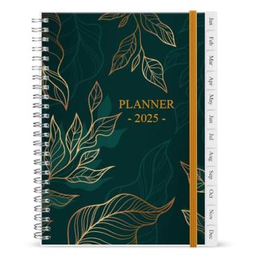 Imagem de Planner 2025 - Agenda acadêmica 2025 para mulheres e homens, janeiro de 2025 a dezembro de 2025, agenda mensal e semanal com abas, 16,3 cm x 21,6 cm, folha