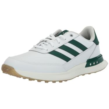 Imagem de adidas Tênis de golfe masculino S2g Spikeless Leather 24, Calçado branco/verde universitário/chiclete 4, 39