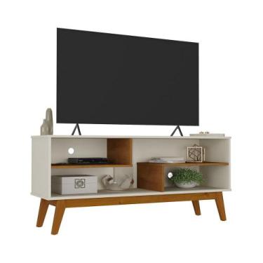 Imagem de Rack Nature 1.36 Tv 40 42 43 50 55 Polegadas Nichos Prateleiras Pés Ma