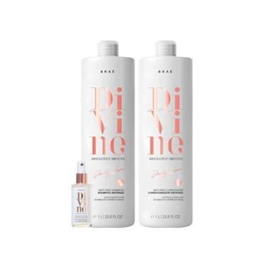 Imagem de Kit Shampoo, Condicionador 1L e Mascara Liquida BRAÉ Divine