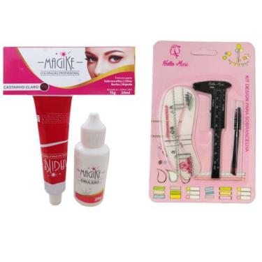Imagem de tintura para sobrancelha magike Tinta Barba Bigode Escolha cor+Kit Ace