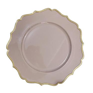 Imagem de Sousplat De Cha Bege Com Dourado 25Cm Diametro Rafimex