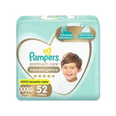 Imagem de Fralda Pampers Premium Care Jumbo XXXG 19kg 52 Unidades, 52, XXXG