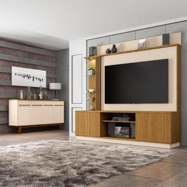 Imagem de Conjunto Sala Home Atlanta TV 65 Pol. C/ LED Buffet Opala - Móveis Bec