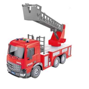 Imagem de Zippy Toys, Brinquedo Caminhão de Bombeiro com Escada Retrátil, Fricção, Luz e Som