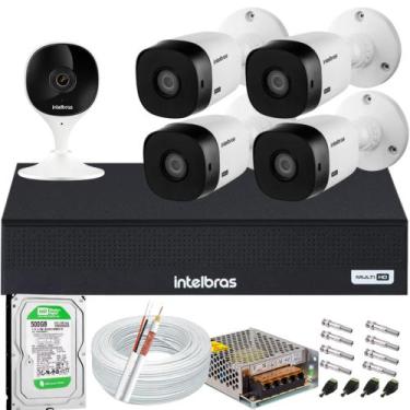 Imagem de Kit 4 Câmeras Intelbras Full Hd 1220b Dvr 4 Canais 1004c 500gb + 1 Câm