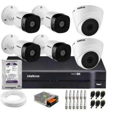 Imagem de Kit 6 Câmeras de Segurança Intelbras Completo Dvr 8 ch + 6 Câmeras VHC