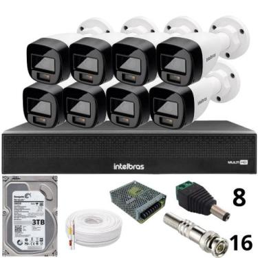 Imagem de Kit 8 Câmeras Intelbras 1220b Full Color  Dvr Mhdx 1016-c Intelbras Co