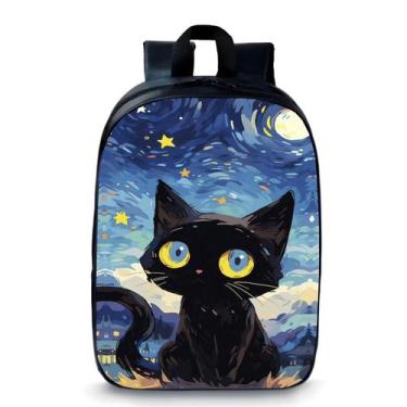 Imagem de Mochila Escolar Pequena Bolsa Pré Escolar Infantil Desenhos Cat Novida