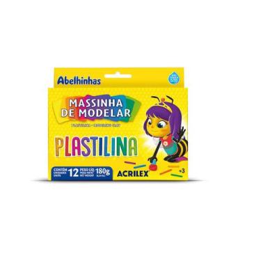 Imagem de Estojo Massinha de Modelar Plastilina Acrilex 12 cores 180 g