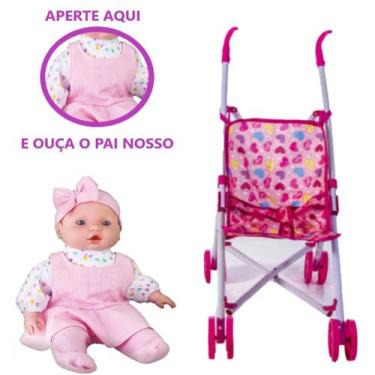 Imagem de Kit Boneca Judy Minha Primeira Oração Com Carrinho de Baby - Milk Brin