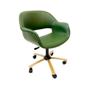 Imagem de Poltrona Escritório Eduarda cor Verde Oliva base regulagem de altura c