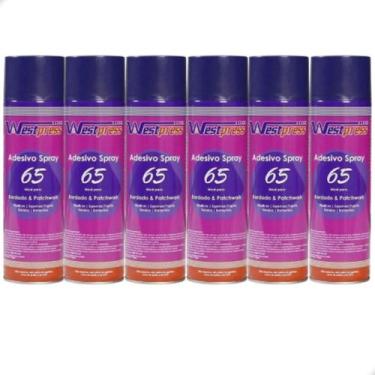 Imagem de Kit 5 Colas Spray Adesivo Temporária 65 Westpress 500ml, Rosa-chiclete