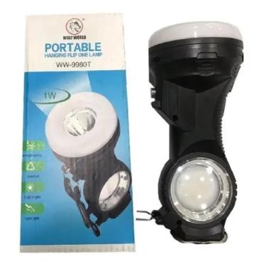 Imagem de Lanterna Led Portátil Recarregável Energia Solar Eletrica Prova D'água