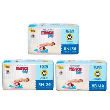 Imagem de KIT 3 Pacotes Fralda Turma da Mônica Jumbo RN/P/M/G/XG/XXG, RN - 108