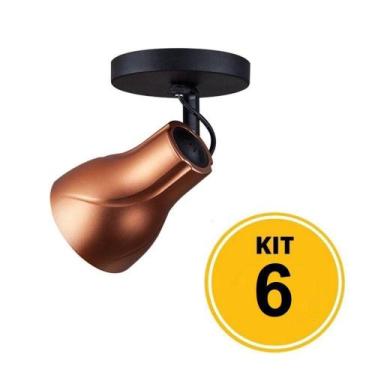 Imagem de Kit 6 Spot de Sobrepor Direcionável Octa Plus Cobre 1xE27 - Startec