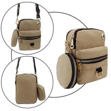Imagem de Bolsa transversal tiracolo  mini bag com porta moeda - Ao Long, Bege, 