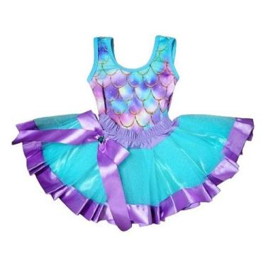 Imagem de Conjunto Infantil Fantasia Carnaval de Sereia Body e Saia - Sinestesia
