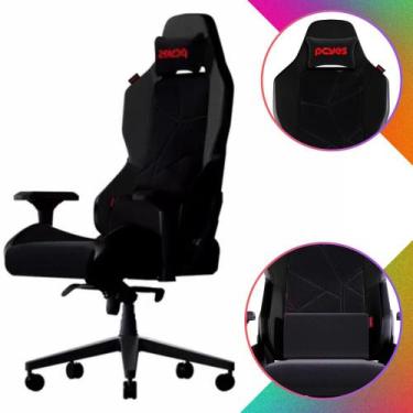 Imagem de Cadeira Gamer Ergonômica Sentinel Black Vulcan Com Base de Metal  Apoi